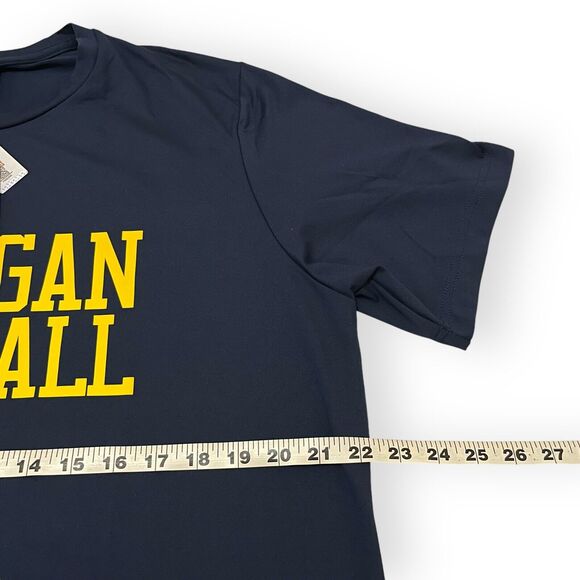 New Nike Michigan Wolverines Jordan Football Navy Blue Short Sleeve Shirt Men L - Picture 7 of 8